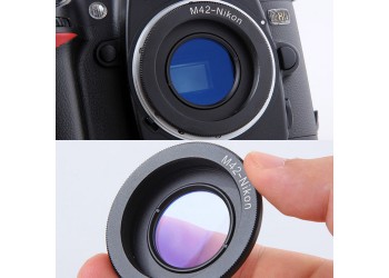 Adapter M42-Nikon met glas voor M42 Lens - Nikon F mount Camera
