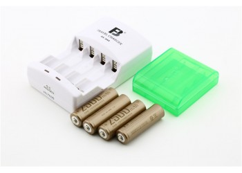 Batterijlader NiMH AA met 4 * 2500mAh oplaadbare batterijen