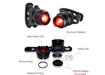 LED Waterdichte Fiets Achter Tail Helm Red Flash Light