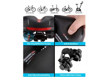 Rubber Fiets Zadel Dual Shock Absorberende Mountain Fiets Kussen Mtb Pad Comfortabel Ademend Holle Mtb Road Seat