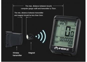 INBIKE 2.1inch Fiets Draadloze Computer Kilometerstand