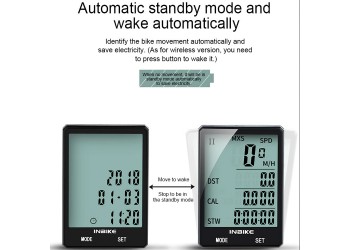 INBIKE 2.8inch Fiets Draadloze Computer Kilometerstand met verlengstuk