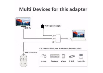 Usb C 3.1 Hub Naar Hdmi 4K Adapter Voor Nintendo switch Macbook Thunderbolt 3