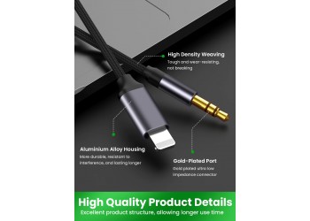 3.5Mm Jack Aux Verlengkabel Voor Iphone en ipad Auto Speaker Hoofdtelefoon Adapter Audio Splitter kabel 