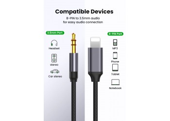 3.5Mm Jack Aux Verlengkabel Voor Iphone en ipad Auto Speaker Hoofdtelefoon Adapter Audio Splitter kabel 