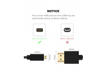 Micro Hdmi Naar Hdmi Kabel Vergulde 2.0 3D 1080P Raspberry Pi 5 High Speed Hdmi Kabel Adapter 1M