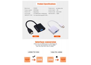 HDMI naar VGA Kabel Video Converter Adapter 1080P