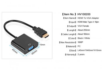 HDMI naar VGA Kabel Video Converter Adapter 1080P