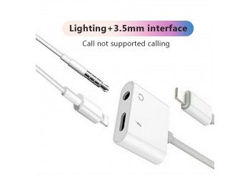 2 in 1 Adapter Opladen Luisteren Voor Apple iPhone 12 Plus XS MAX Splitter 3.5mm Jack Koptelefoon Aux Kabel Telefoon Connector