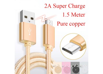 Android micro usb Luxe Snelle Opladen Data Sync kabel 1.5M