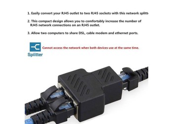 1 naar 2 Netwerk LAN Connector Adapter Extender RJ45 Ethernet kabel