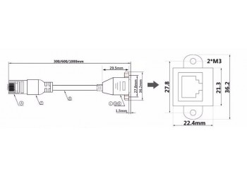 RJ45 male-Female Ethernet LAN Network Kabel CAT5E 1M