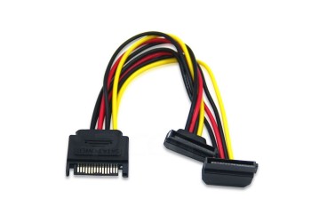 15Pin Haakse SATA Naar 2 * 15Pin Power Hdd Splitter Power Kabel