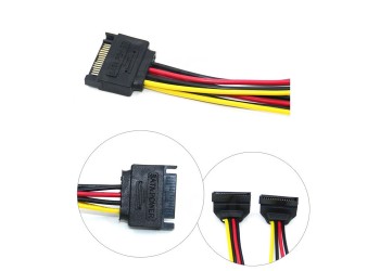 15Pin Haakse SATA Naar 2 * 15Pin Power Hdd Splitter Power Kabel