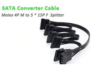 Sata 15Pin 1 Tot 5 Sata 15Pin Harde Schijf Voeding Splitter Cable Koord Diy Pc Sever Power Pcie Riser 60 Cm 