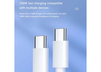 USB Type C 3.1 Male To USB Type C 3.1 Male Plug OTG Data en oplaad Kabel 1M Wit kleur