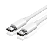 USB Type C 3.1 Male To USB Type C 3.1 Male Plug OTG Data en oplaad Kabel 1M Wit kleur