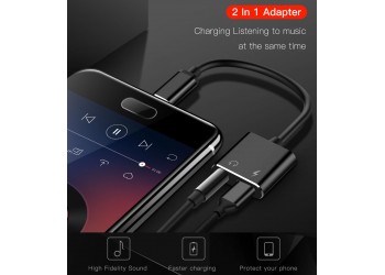 Type C naar 3,5 mm koptelefoonaansluiting adapter 2 in 1 USB C audiokabel converter opladen splitter hoofdtelefoon adapter voor Samsung Huawei Xiaomi