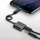 Type C naar 3,5 mm koptelefoonaansluiting adapter 2 in 1 USB C audiokabel converter opladen splitter hoofdtelefoon adapter voor Samsung Huawei Xiaomi