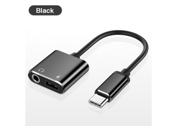 Type C naar 3,5 mm koptelefoonaansluiting adapter 2 in 1 USB C audiokabel converter opladen splitter hoofdtelefoon adapter voor Samsung Huawei Xiaomi