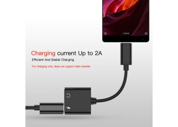 Type C naar 3,5 mm koptelefoonaansluiting adapter 2 in 1 USB C audiokabel converter opladen splitter hoofdtelefoon adapter voor Samsung Huawei Xiaomi