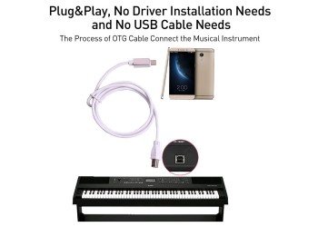 2 in 1 Usb type c & micro usb naar Usb Type B OTG Kabel Printer Telefoon Piano Elektronische drum Midi Keyboard