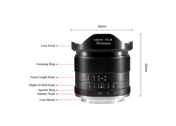 7artisans 12mm F2.8 manual focus lens voor Sony systeem camera + Gratis lenspen en lens tas