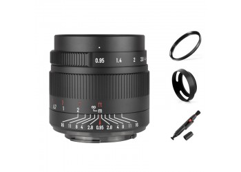 7artisans 35mm F0.95 manual focus lens voor Fujifilm FX systeem camera + Gratis lenspen + 52mm uv filter en zonnekap