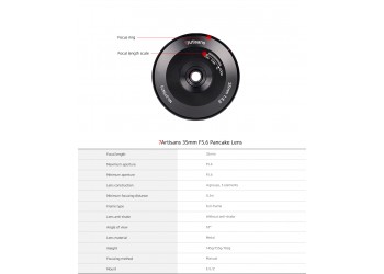 7artisans 35mm F5.6 Pancake Full frame manual focus lens Leica M camera + Gratis lenspen + lens tas + lens papier