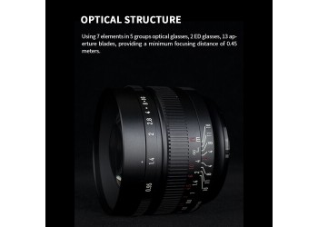 7artisans 50mm F0.95 manual focus lens voor Sony systeem camera + Gratis lenstas + 62mm uv filter en zonnekap