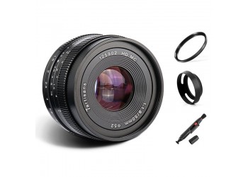 7artisans 50mm F1.8 manual focus lens voor Fujifilm systeem camera + Gratis lenspen + 52mm uv filter en zonnekap
