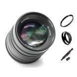 7artisans 55mm F1.4 manual focus lens voor Canon systeem camera + Gratis lenspen + 52mm uv filter en zonnekap