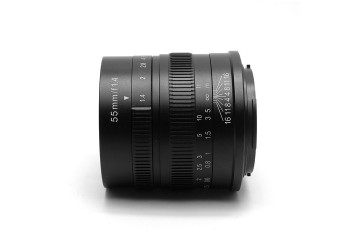 7artisans 55mm F1.4 manual focus lens voor Canon systeem camera + Gratis lenspen + 52mm uv filter en zonnekap