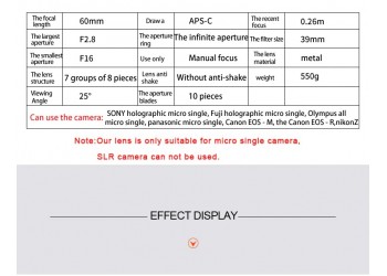 7artisans 60mm F2.8 1:1 Macro lens voor Canon EOS-M systeem camera + gratis lenspen, lens papier, blaasbalg