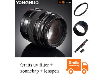 Yongnuo EF 100mm F2.0 autofocus lens voor Canon camera EF EF-S met gratis 58mm uv-filter, zonnekap, lenspen