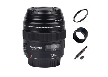 Yongnuo EF 100mm F2.0 autofocus lens voor Canon camera EF EF-S met gratis 58mm uv-filter, zonnekap, lenspen