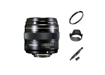 Yongnuo 100mm F2.0 autofocus lens voor Nikon DSLR camera met gratis 58mm uv-filter, zonnekap, lenspen