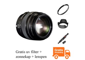 Yongnuo 100mm F2.0 autofocus lens voor Nikon DSLR camera met gratis 58mm uv-filter, zonnekap, lenspen