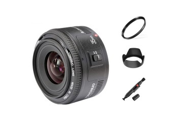 Yongnuo EF 35mm F2.0 autofocus lens voor Canon camera EF EF-S met gratis 52mm uv-filter, zonnekap, lenspen