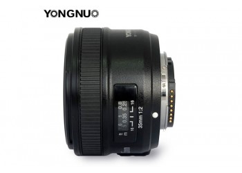 Yongnuo AF-S 35mm F2.0 autofocus lens voor Nikon DSLR camera met gratis 58mm uv-filter, zonnekap, lenspen