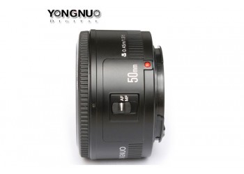 Yongnuo EF 50mm F1.8 autofocus lens voor Canon camera EF EF-S met gratis 52mm uv-filter, zonnekap, lenspen