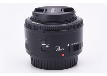 Yongnuo EF 50mm F1.8 autofocus lens voor Canon camera EF EF-S met gratis 52mm uv-filter, zonnekap, lenspen