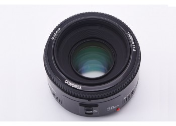 Yongnuo EF 50mm F1.8 autofocus lens voor Canon camera EF EF-S met gratis 52mm uv-filter, zonnekap, lenspen