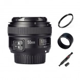 Yongnuo AF-S 50mm F1.8 autofocus lens voor Nikon DSLR camera met gratis 58mm uv-filter, zonnekap, lenspen