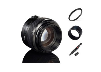 Yongnuo EF 85mm F1.8 autofocus lens voor Canon camera EF EF-S met gratis 58mm uv-filter, zonnekap, lenspen