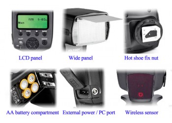 Viltrox JY-680A LCD flitser voor Canon Nikon Sony Pentax