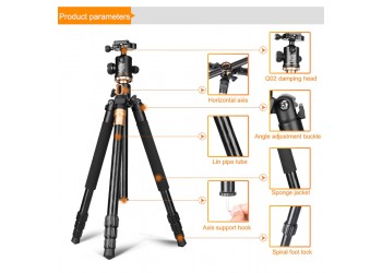 QZSD Q999H Aluminium Camera Statief Video Monopod Professioneel Uitschuifbaar Statief met Quick Release Plate en Balhoofd