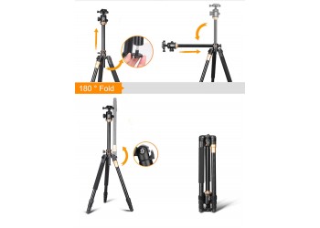 QZSD Q999H Aluminium Camera Statief Video Monopod Professioneel Uitschuifbaar Statief met Quick Release Plate en Balhoofd