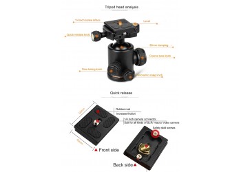 QZSD Q999H Aluminium Camera Statief Video Monopod Professioneel Uitschuifbaar Statief met Quick Release Plate en Balhoofd