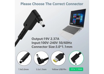 Laptop Voeding adapter oplader voor Acer 45W 19V 2.37A 3.0*1.1mm met 1 jaar garantie